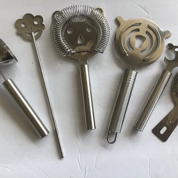 WMF BARWARE GERMANY STAINLESS STEEL BAR SET ANIMAL FACES - Picture 2 of 8